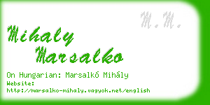 mihaly marsalko business card